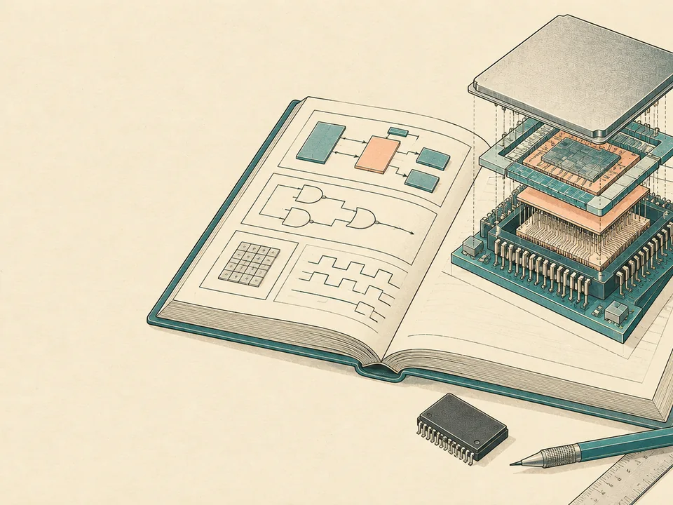 A field notebook illustrating the layers of a semiconductor