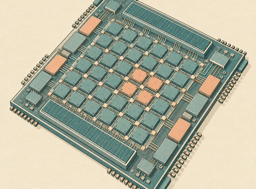 A chip made of repeating cells