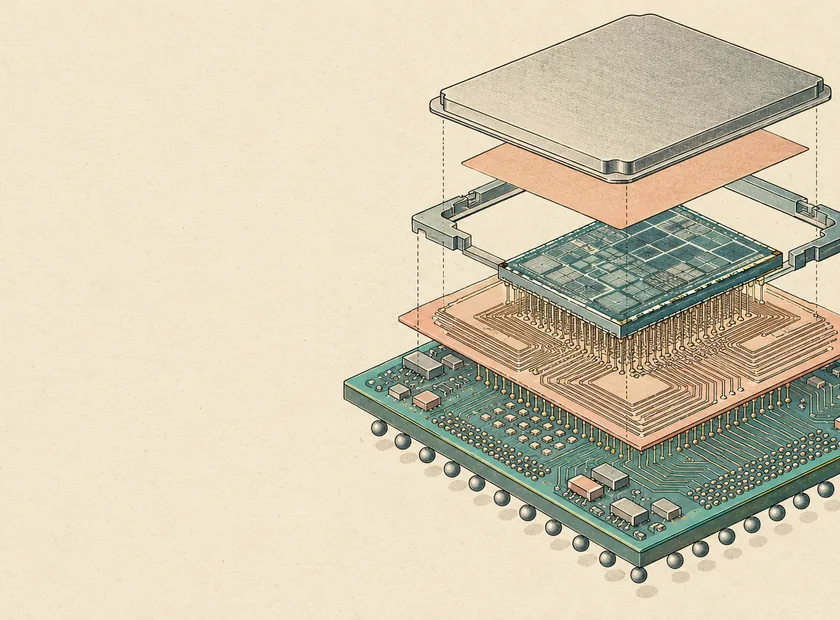 An exploded illustration of semiconductor layers
